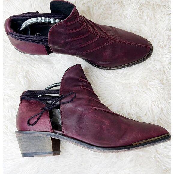Free People Southern Cross Ankle Booties in Cordovan Burgundy Nwt Size 38/7.5US - Picture 5 of 11